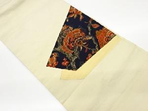 リサイクル　手織紬相良刺繍抽象草花模様名古屋帯